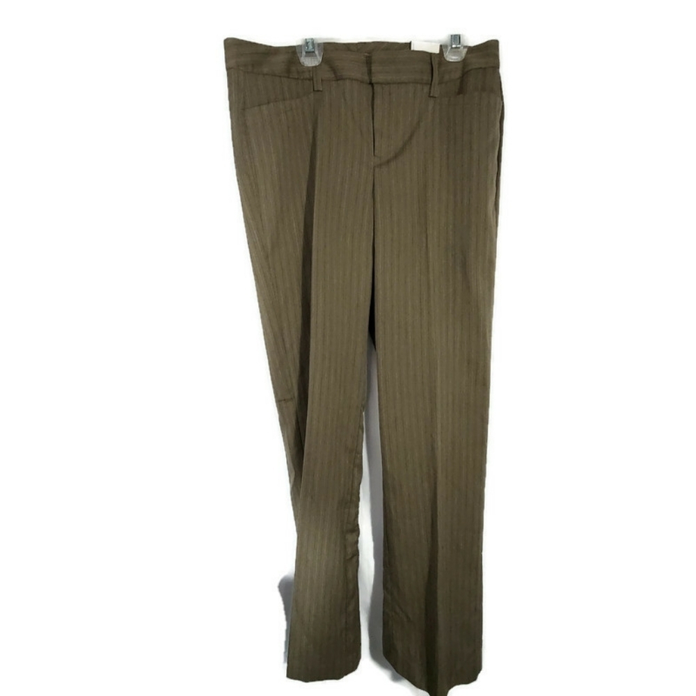 GH Bass & Co Brown Stripe Career Pants Size 8 NWT